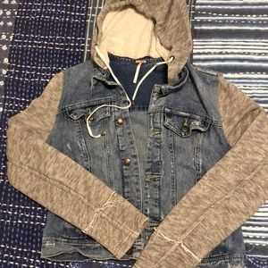 Free people hooded denim jacket